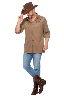 Autentisk Westernskjorte Taupe