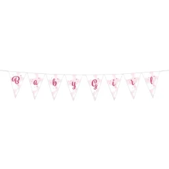 Baby Girl Rosa Skyer Babyshower vimpelrekke, 2m
