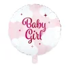 Baby Girl Rosa Skyer Babyshower Folieballong, 45cm