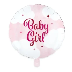 Baby Girl Rosa Skyer Babyshower Folieballong, 45cm