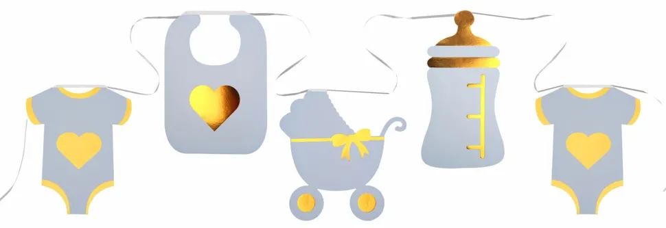 Baby Shower Banner Blå, 20cm x 5m