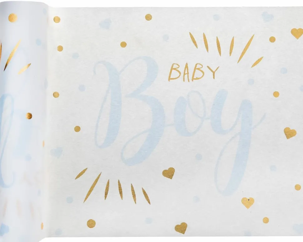 Baby Shower Bordløper Blå, 30cm x 3 m