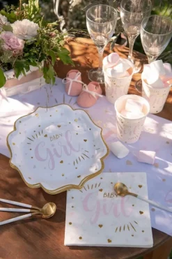 Baby Shower Tallerkener Rosa, 10 stk