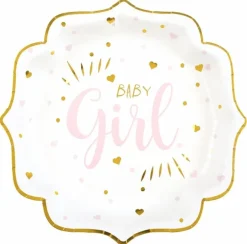 Baby Shower Tallerkener Rosa, 10 stk