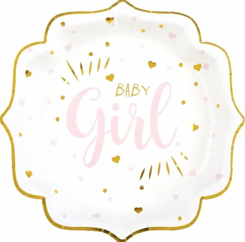 Baby Shower Tallerkener Rosa, 10 stk