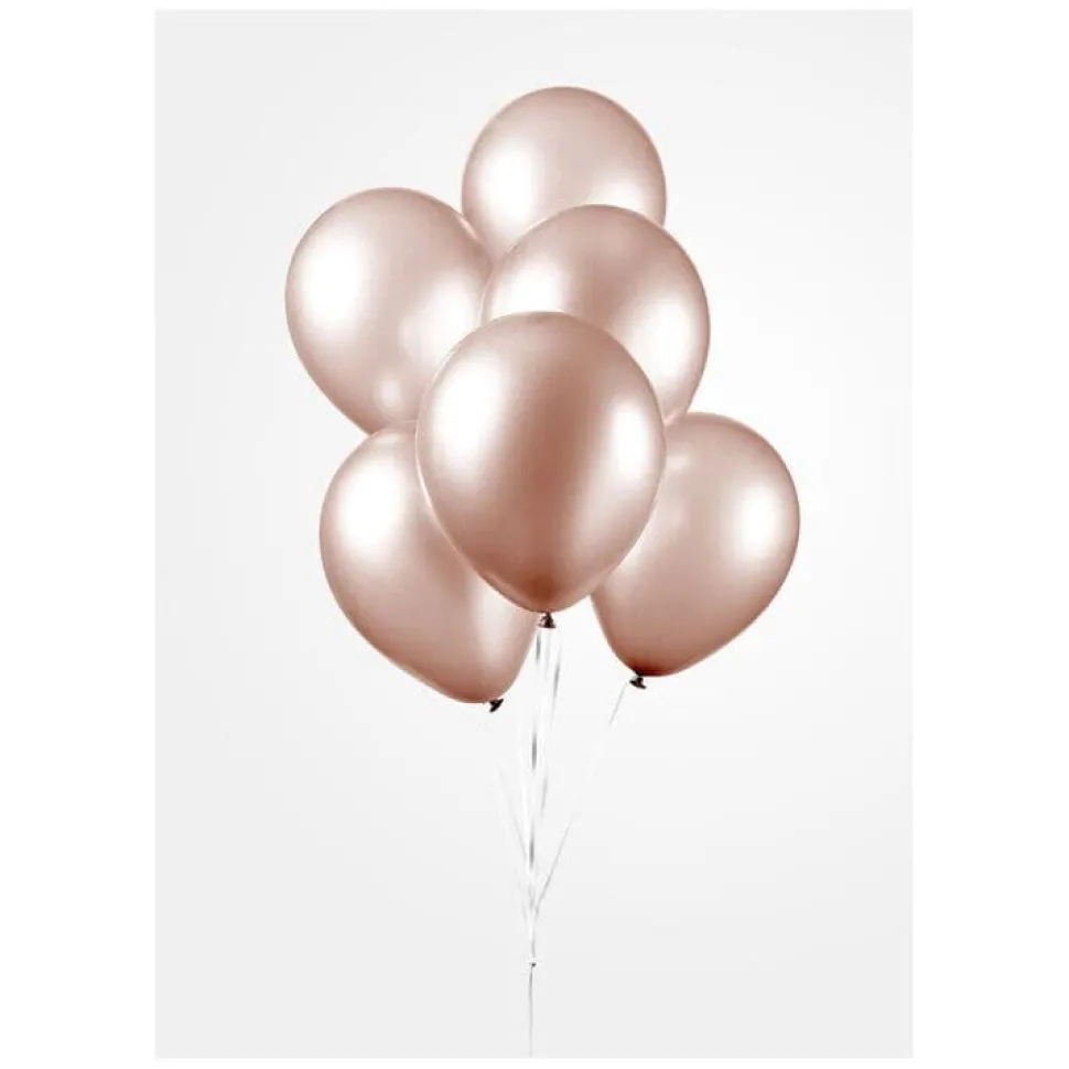 Ballonger Perlende Rosegull, 30 cm, 10 stk
