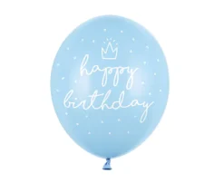 Ballongpakke, Happy Birthday Blå, 6 stk