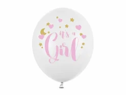 Ballongpakke, It's a Girl m/sky og stjerner, 6 stk