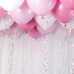 Ballongtak Kit Lys Rosa, 30 ballonger og bånd
