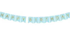 Banner Happy Birthday Blå, 175 x 15 cm