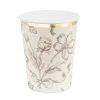 Beige Blomster kopper, 6 stk.
