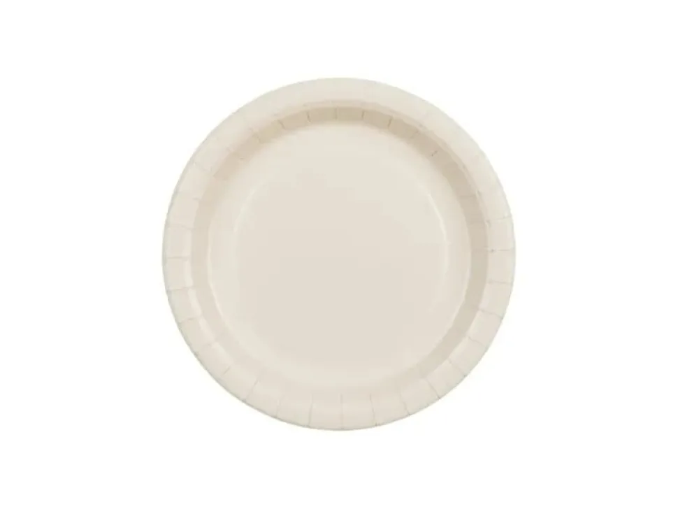 Beige Papptallerkener 18 cm, 6 stk.