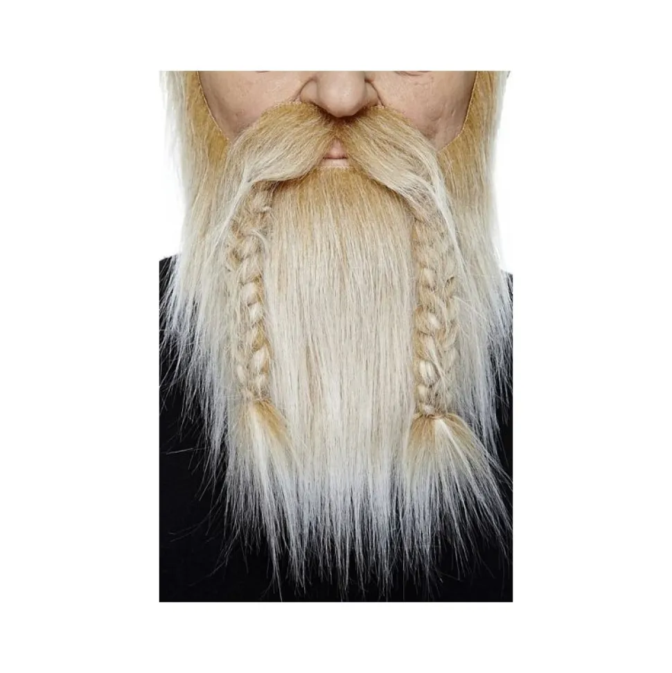 Blondt Viking skjegg & Bart med fletter