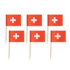 Cocktailflagg Sveits 50 stk
