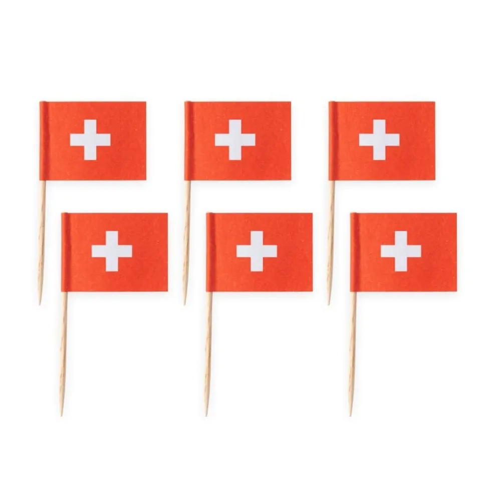 Cocktailflagg Sveits 50 stk