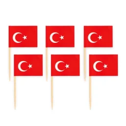 Cocktailflagg Tyrkia 50 stk