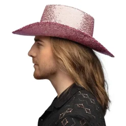 Cowboyhatt Rodeo Party Paljetter Lyserosa