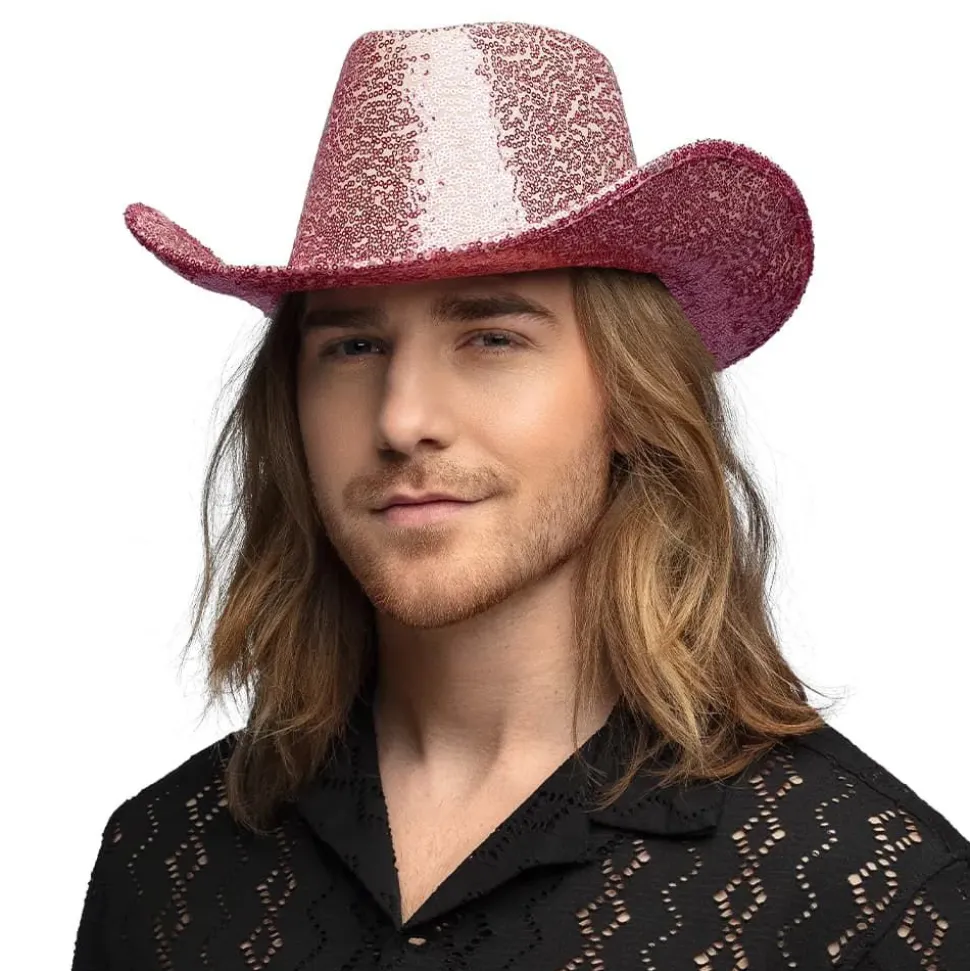 Cowboyhatt Rodeo Party Paljetter Lyserosa