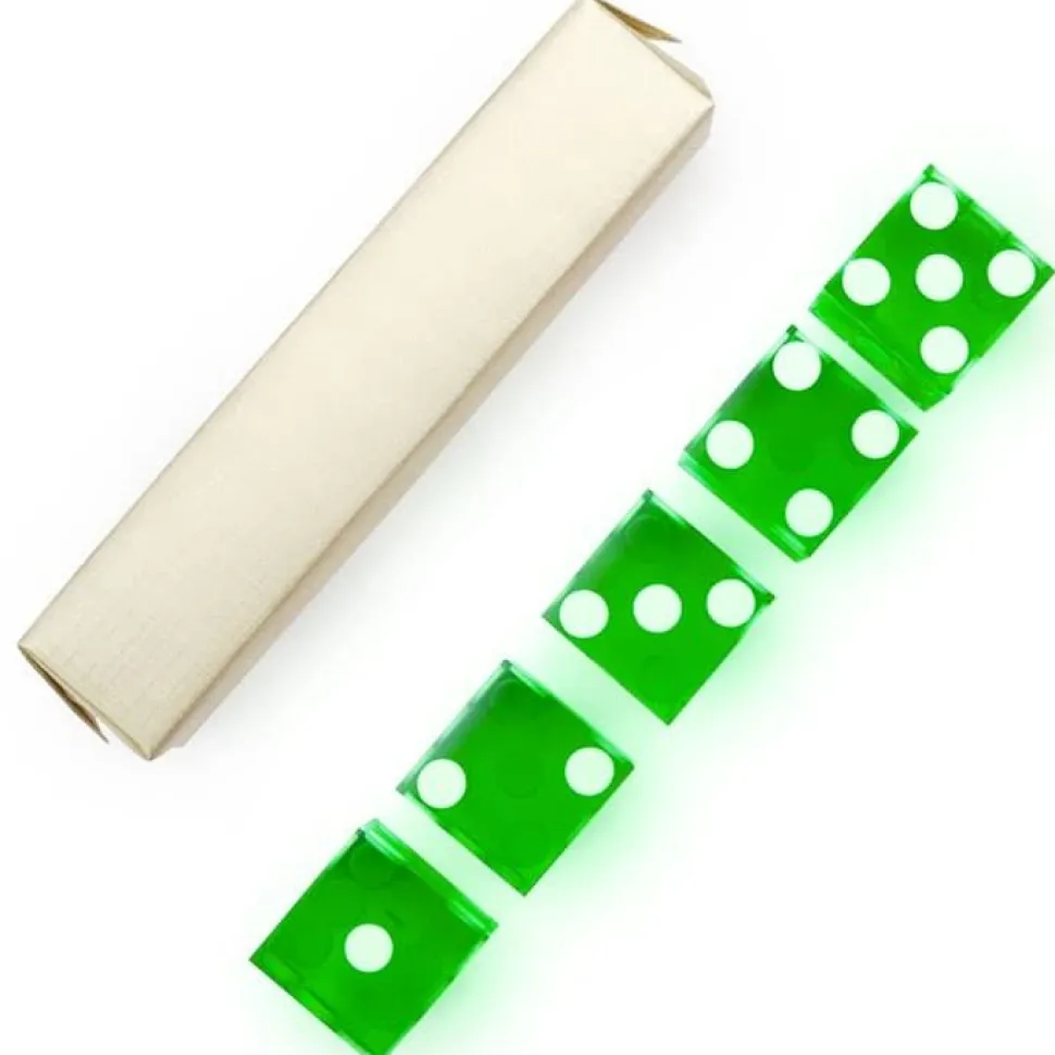 Dice Stack sett for 5 terninger, Grønn