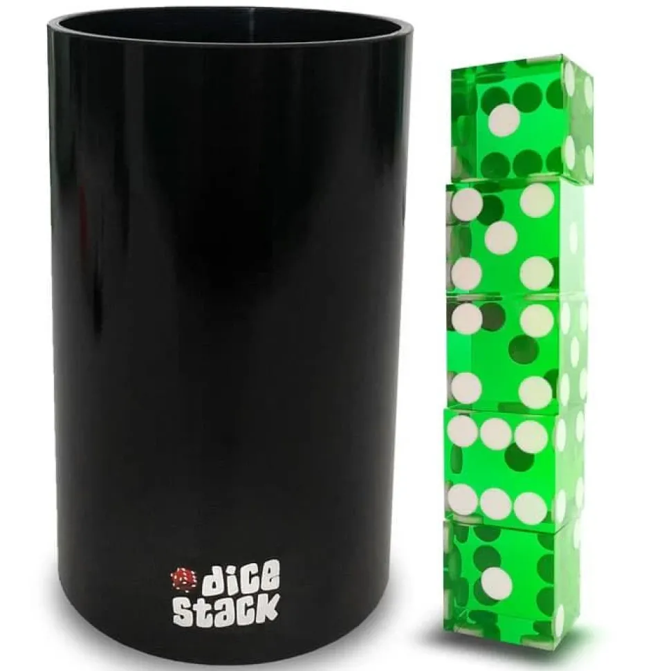 Dice Stack sett for 5 terninger, Grønn