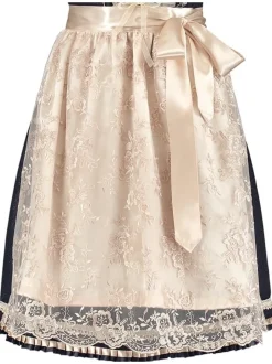 Dirndl Amelie Blå & Kremhvit