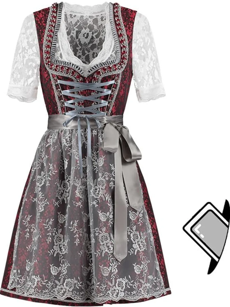 Dirndl Amelie Rød