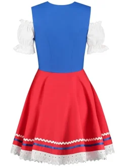 Dirndl Frieda Blå & Rød