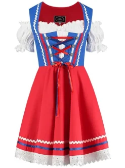 Dirndl Frieda Blå & Rød