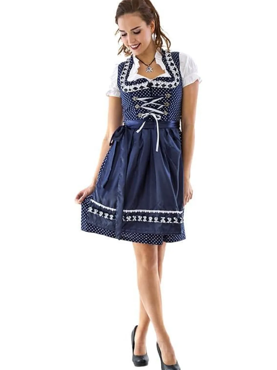 Dirndl Polkadot Blå