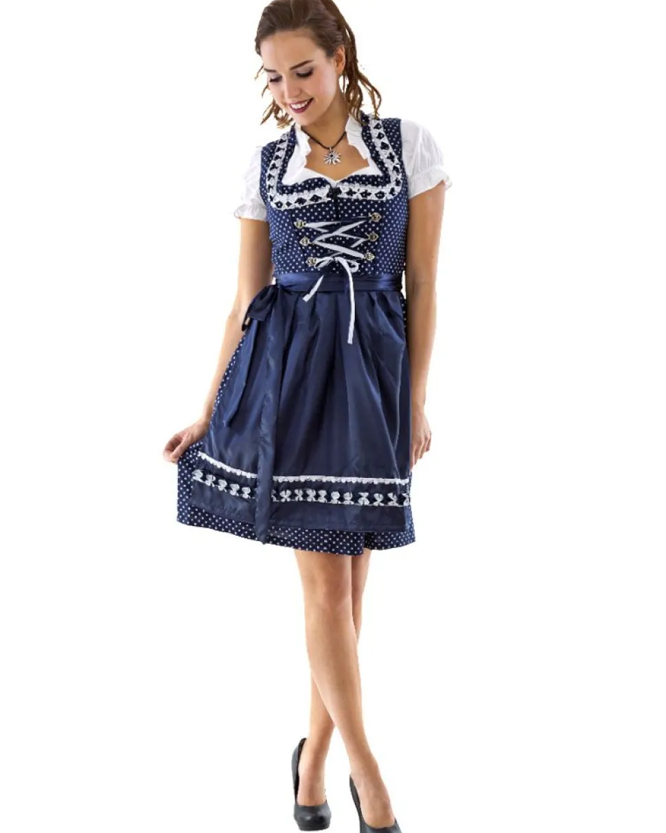 Dirndl Polkadot Blå