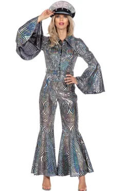 Disco Catsuit Virvler Sølv