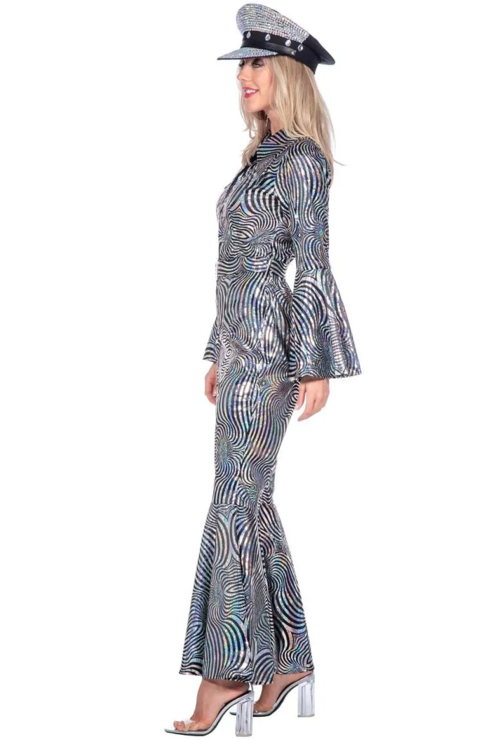 Disco Catsuit Virvler Sølv