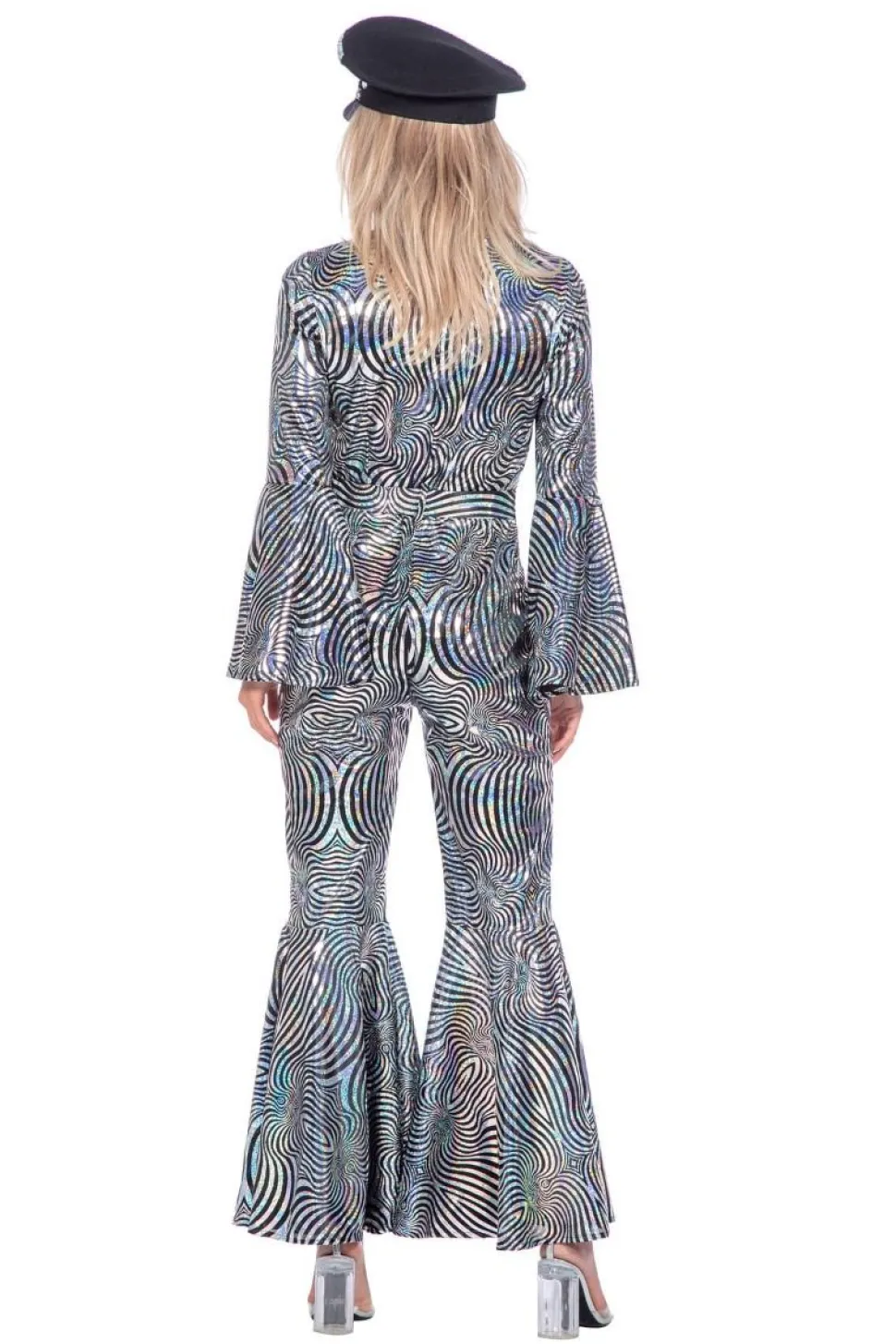 Disco Catsuit Virvler Sølv