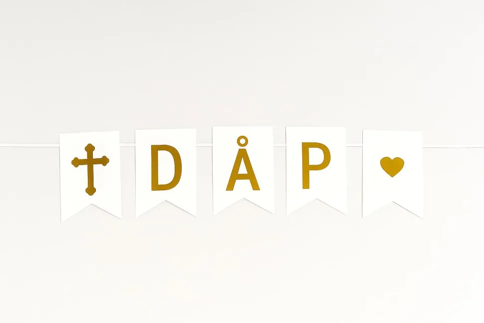 Dåp Banner i Gull