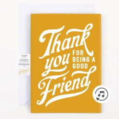 Evighetskort Musikk, med Glitter, Thank You For Being a Friend