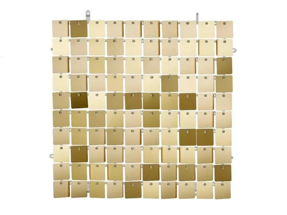 Firkantet Paljett panel backdrop lys gull, 30 × 30 cm