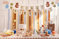First Birthday Banner med bjørner 2,55m