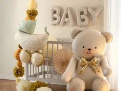 Folieballong Banner, BABY, Beige