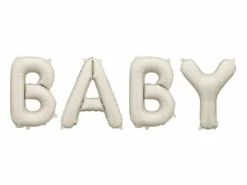 Folieballong Banner, BABY, Beige