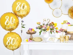 Folieballong gull, 80 år, 45cm
