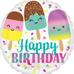 Folieballong Standard Happy Birthday Iskrem