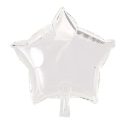 Folieballong Stjerne Hvit, 46 cm