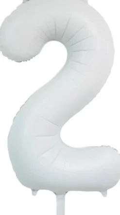 Folieballong Tall Hvit Sateng 86cm