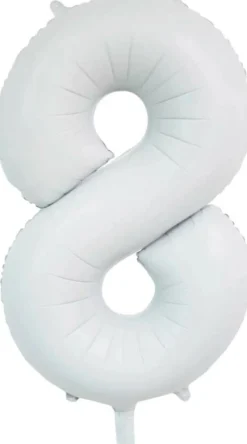 Folieballong Tall Hvit Sateng 86cm