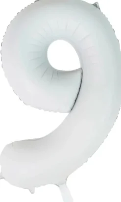 Folieballong Tall Hvit Sateng 86cm