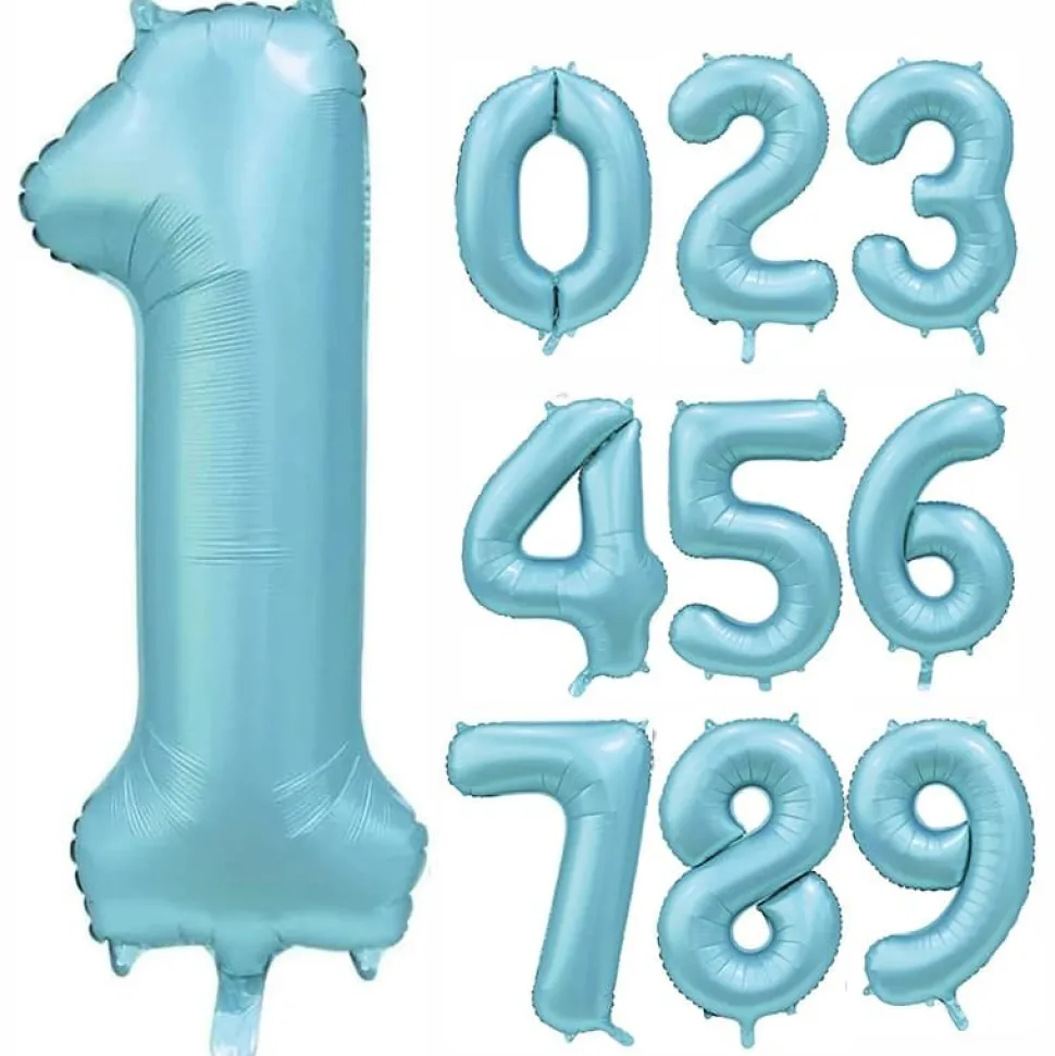 Folieballong Tall Sateng Lys Blå 86cm