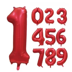 Folieballong tall sateng rød 86 cm