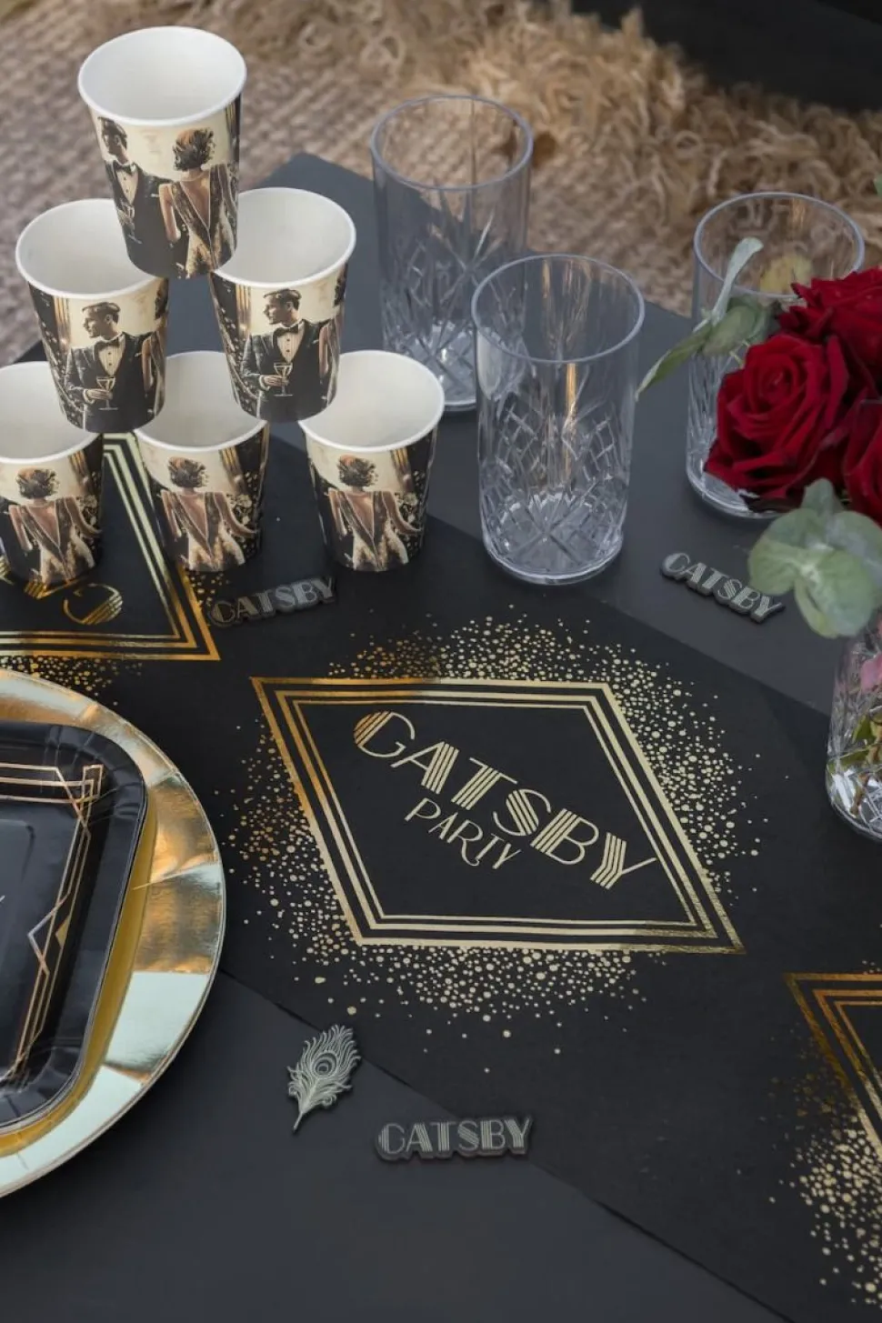 Gatsby bordløper 30cm, 5m svart