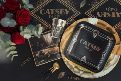 Gatsby tallerken sort, 10stk