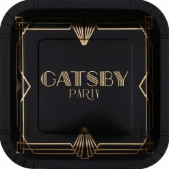 Gatsby tallerken sort, 10stk